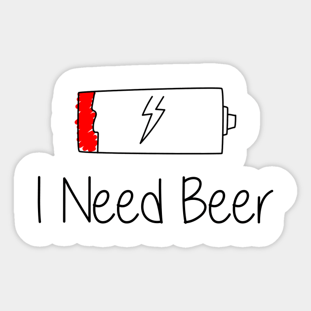 🍺 🍻 I Need Beer Funny Gift Sticker by Lisa L. R. Lyons